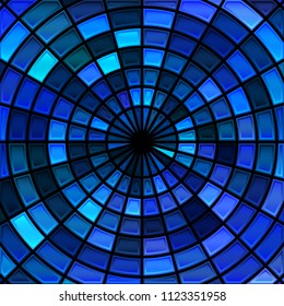 abstract vector stained-glass mosaic background - dark blue