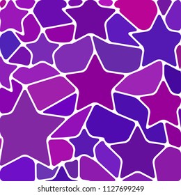 abstract vector stained-glass mosaic background - purple and violet stars