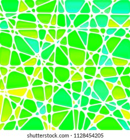 abstract vector stained-glass mosaic background - green and yellow