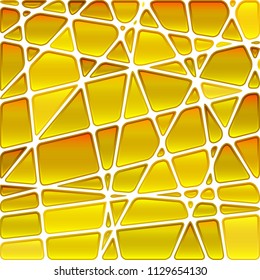 abstract vector stained-glass mosaic background - golden yellow