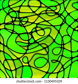 abstract vector stained-glass mosaic background - green and brown