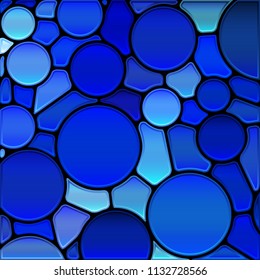 abstract vector stained-glass mosaic background - blue circles