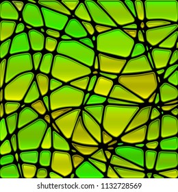 abstract vector stained-glass mosaic background - green and brown