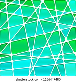 abstract vector stained-glass mosaic background - green and blue