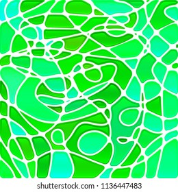 abstract vector stained-glass mosaic background - green and blue