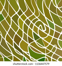 abstract vector stained-glass mosaic background - brown and green