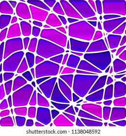 abstract vector stained-glass mosaic background - purple and violet