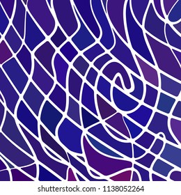 abstract vector stained-glass mosaic background - blue and violet