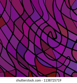 abstract vector stained-glass mosaic background - purple and violet