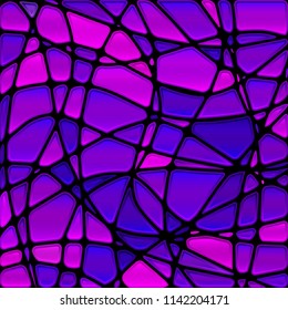 abstract vector stained-glass mosaic background - purple and violet