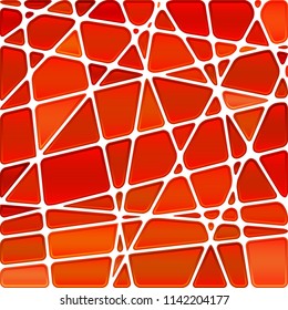 abstract vector stained-glass mosaic background - red and orange