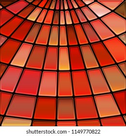 abstract vector stained-glass mosaic background - red and orange