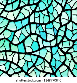 abstract vector stained-glass mosaic background - light blue