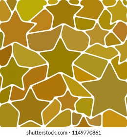 abstract vector stained-glass mosaic background - brown and orange stars