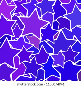 abstract vector stained-glass mosaic background - blue and violet stars