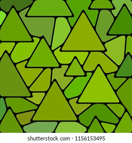 abstract vector stained-glass mosaic background - green triangles