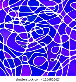 abstract vector stained-glass mosaic background - blue and violet