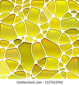 abstract vector stained-glass mosaic background - yellow circles