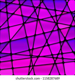 abstract vector stained-glass mosaic background - purple and violet