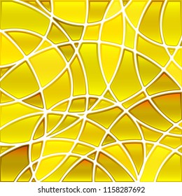 abstract vector stained-glass mosaic background - yellow circles