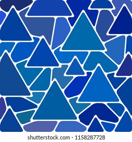 abstract vector stained-glass mosaic background - blue triangles