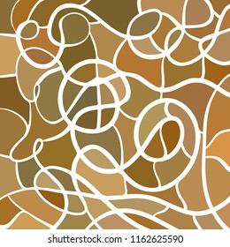 abstract vector stained-glass mosaic background - orange and brown
