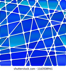 abstract vector stained-glass mosaic background - bright blue