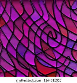 abstract vector stained-glass mosaic background - purple and violet