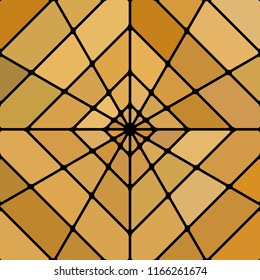 abstract vector stained-glass mosaic background - orange rhombus
