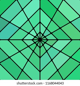 abstract vector stained-glass mosaic background - green rhombus