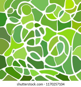 abstract vector stained-glass mosaic background - green and brown