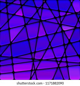 abstract vector stained-glass mosaic background - blue and violet