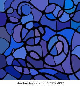 abstract vector stained-glass mosaic background - blue and violet