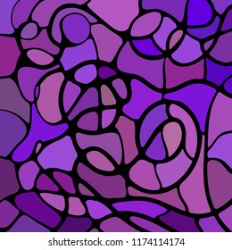 abstract vector stained-glass mosaic background - purple and violet