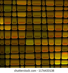 abstract vector stained-glass mosaic background - brown and yellow
