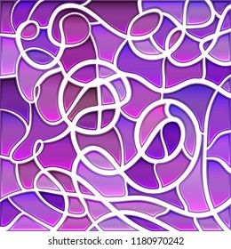 abstract vector stained-glass mosaic background - purple and violet