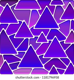 abstract vector stained-glass mosaic background - purple and violet triangles