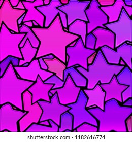 abstract vector stained-glass mosaic background - purple and violet stars
