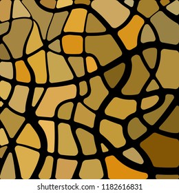 abstract vector stained-glass mosaic background - orange and brown