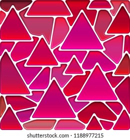 abstract vector stained-glass mosaic background - red and purple triangles