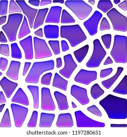 abstract vector stained-glass mosaic background - purple and violet