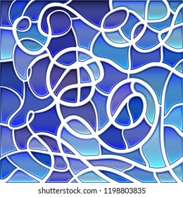 abstract vector stained-glass mosaic background - blue and violet