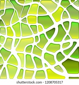 abstract vector stained-glass mosaic background - green and yellow