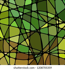 abstract vector stained-glass mosaic background - green and brown