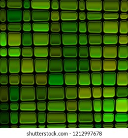 abstract vector stained-glass mosaic background - dark green and brown