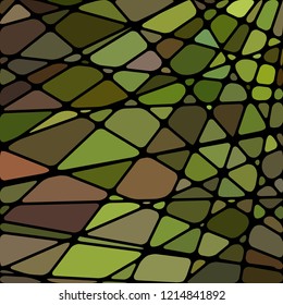 abstract vector stained-glass mosaic background - green and brown