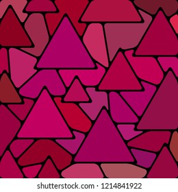 abstract vector stained-glass mosaic background - purple triangles