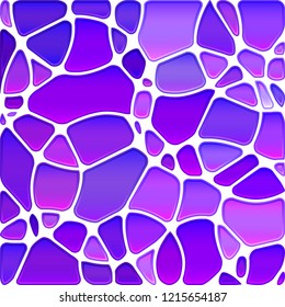 abstract vector stained-glass mosaic background - purple and violet circles