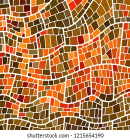 abstract vector stained-glass mosaic background - orange and brown