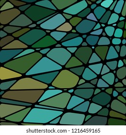 abstract vector stained-glass mosaic background - blue and green